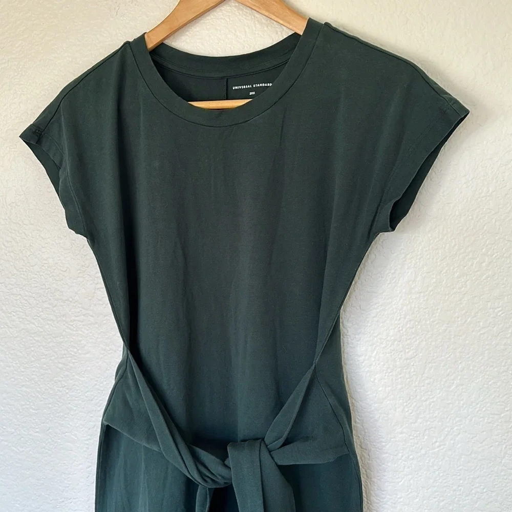 Universal Standard Misa Classic Jersey Tie Waist Dress Green Size 2 - 4